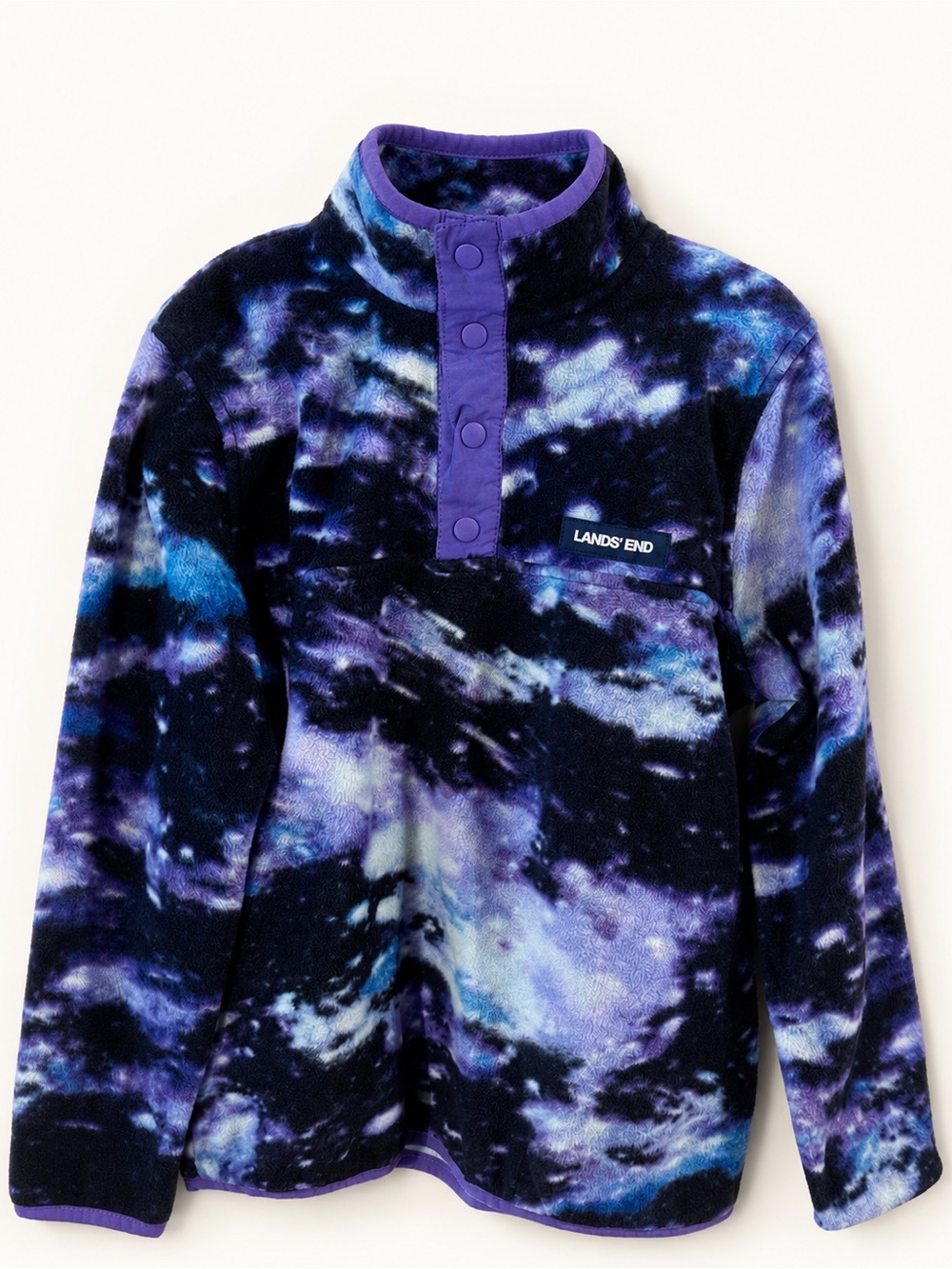 Lands' End Kids Violet Galaxy Fleece Pullover - Size M
